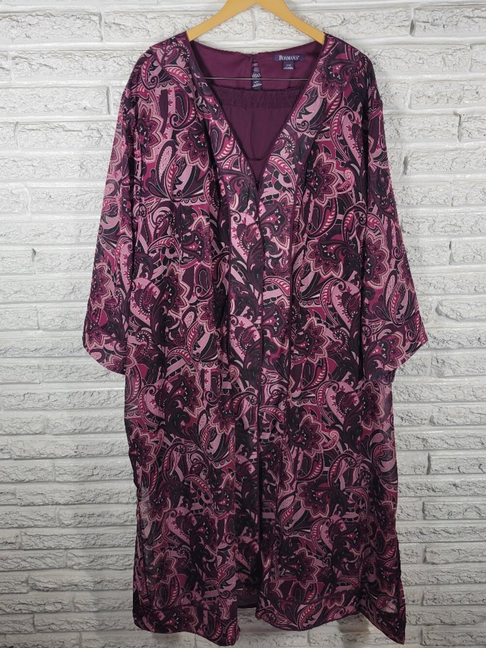 Roamans Plus 42W Pantsuit 3-Pc Purple Paisley Party Formal Travel Set SWE128E